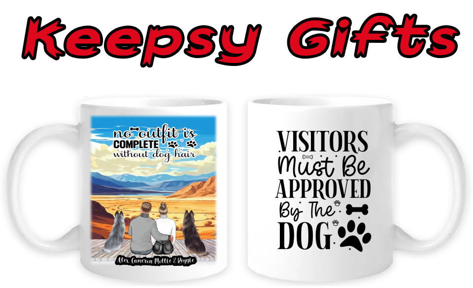 Couple & Two Dogs 11oz Personalised Mugs