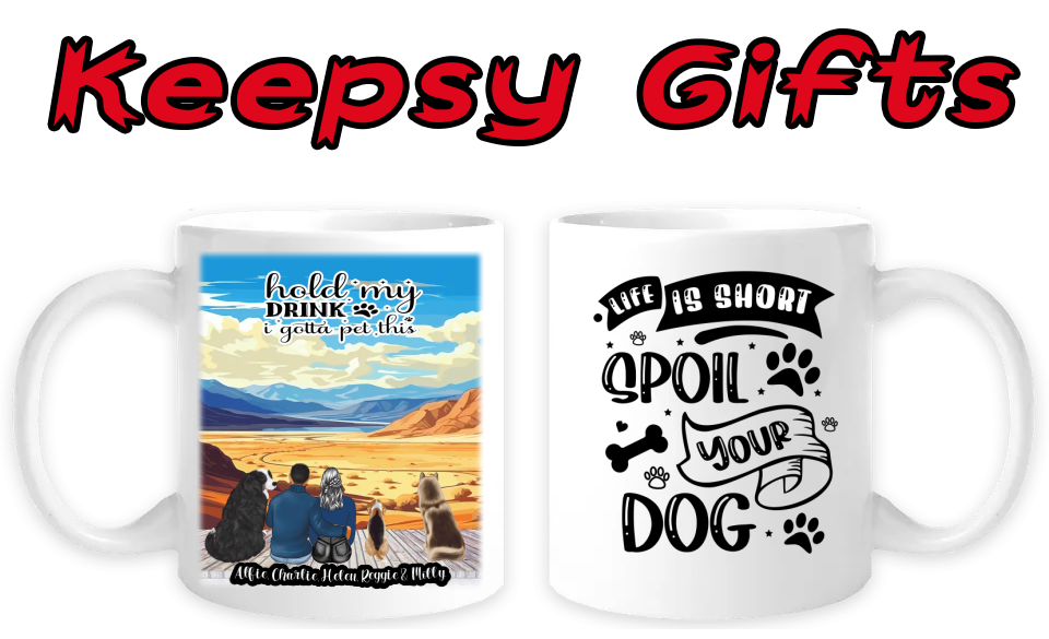 Couple & Three Dogs 11oz Personalised Mugs - Right-Side Quote