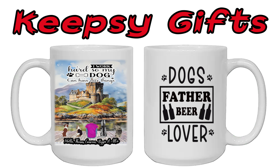 Man & Up To Four Dogs 15oz Personalised Mugs - Right-Side Quote