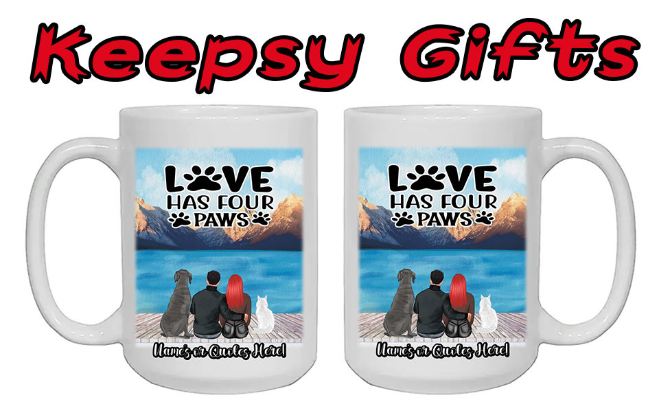 Couple & Up To Four Cats or Dogs 15oz Personalised Mugs