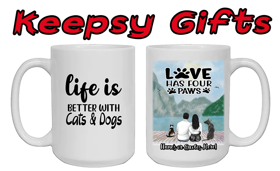 Couple & Up To Four Cats or Dogs 15oz Personalised Mugs - Left-Side Quote