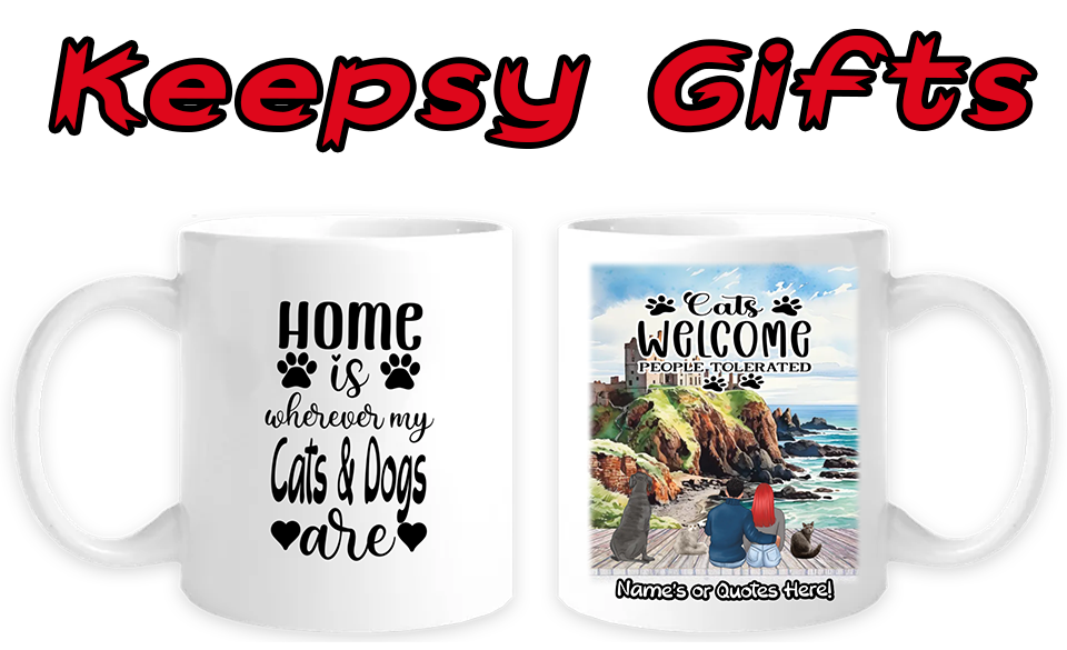Couple & Up To Four Cats or Dogs 11oz Personalised Mugs - Left-Side Quote
