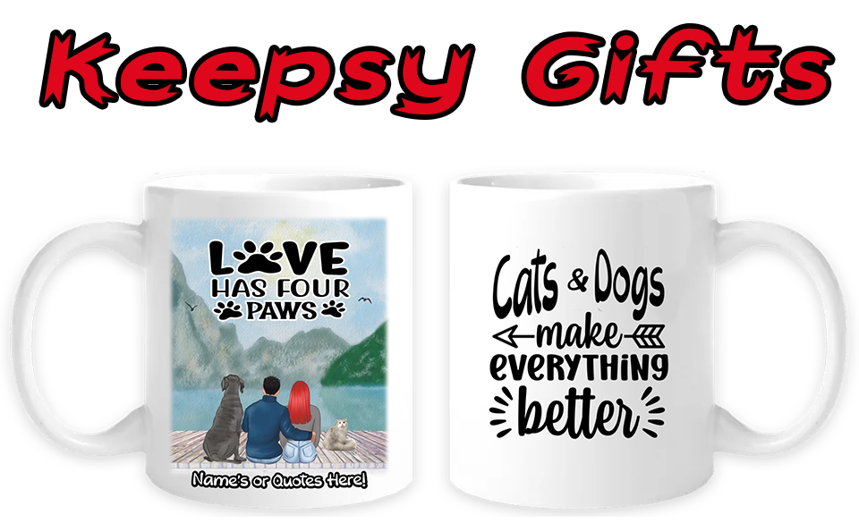Couple & Up To Four Cats or Dogs 11oz Personalised Mugs - Right-Side Quote