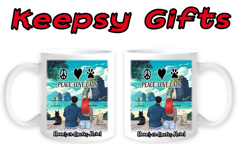 Couple & Up To Four Cats 11oz Personalised Mugs