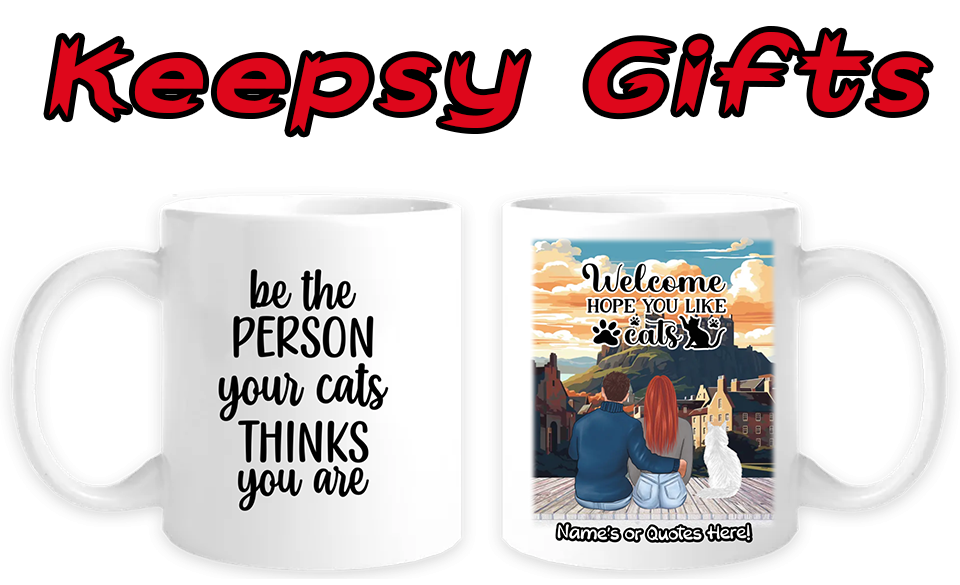 Couple & Up To Four Cats 11oz Personalised Mugs - Left-Side Quote