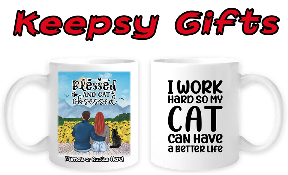 Couple & Up To Four Cats 11oz Personalised Mugs - Right-Side Quote