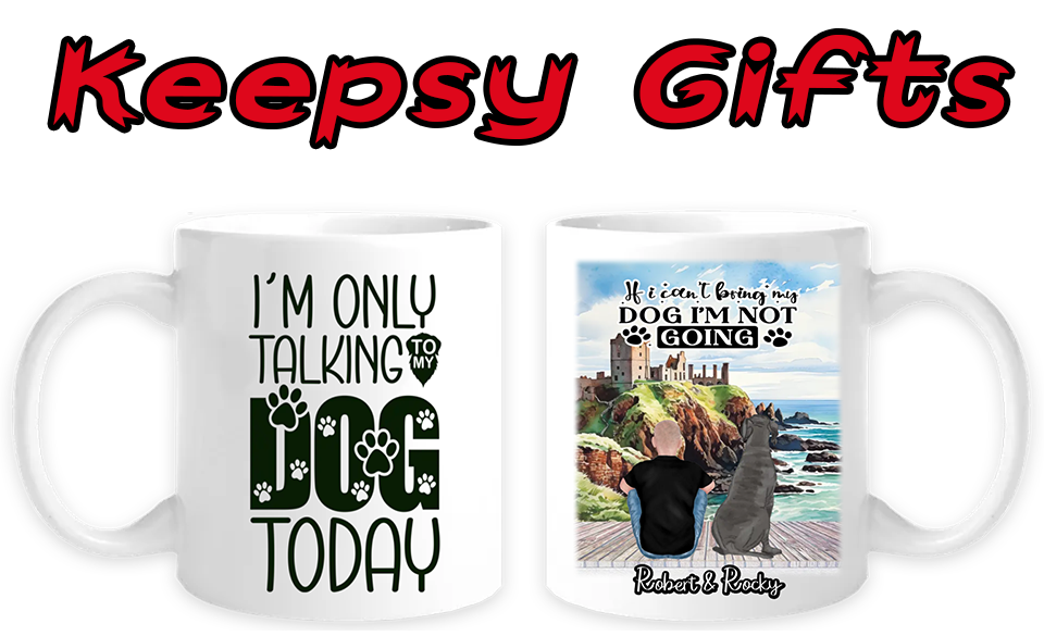 Man & Up To Four Dogs 11oz Personalised Mugs - Left-Side Quote