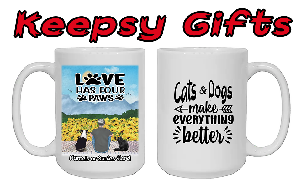 Man & Up To Four Cats or Dogs 15oz Personalised Mugs - Right-Side Quote