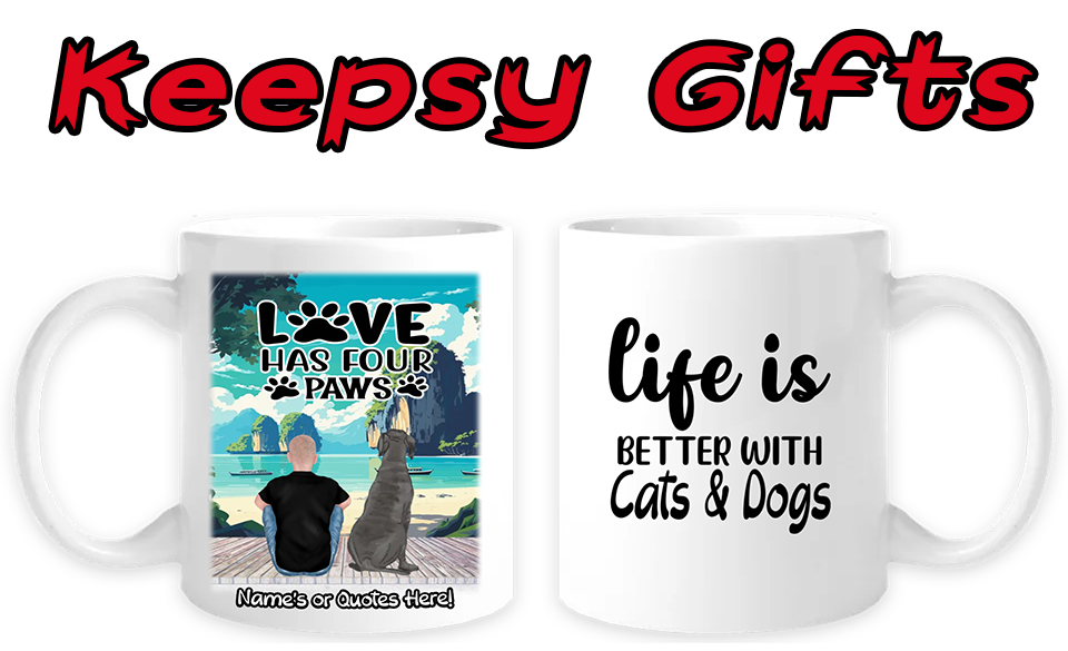 Man & Up To Four Cats or Dogs 11oz Personalised Mugs - Right-Side Quote