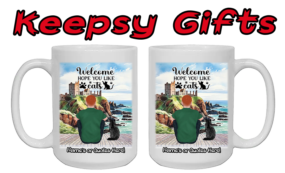 Man & Up To Four Cats 15oz Personalised Mugs