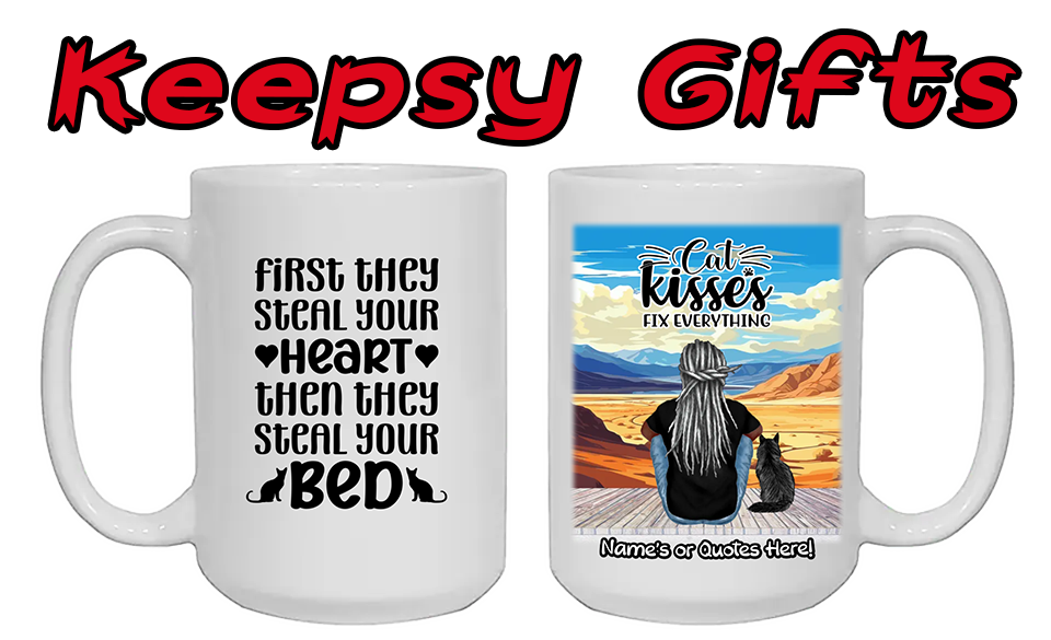 Man & Up To Four Cats 15oz Personalised Mugs - Left-Side Quote