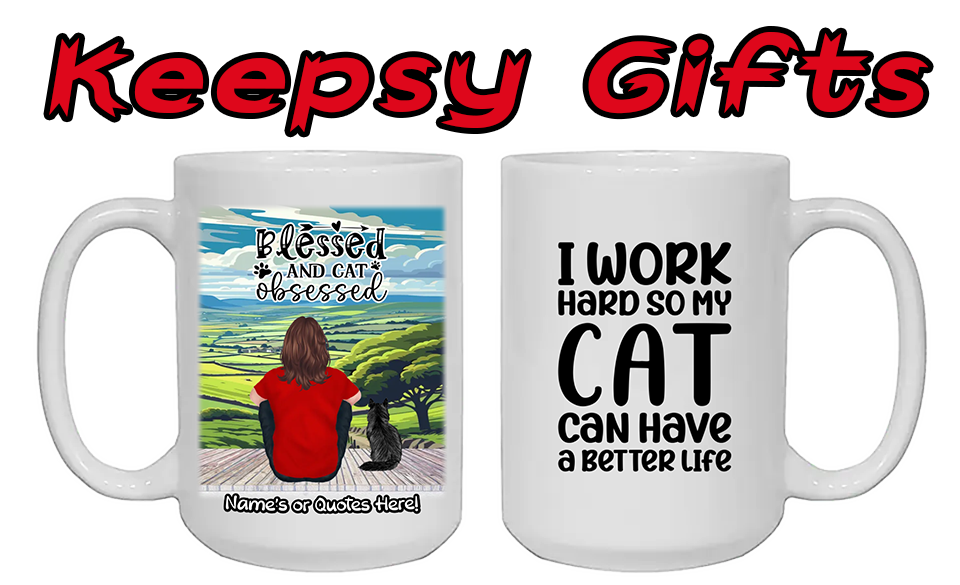 Man & Up To Four Cats 15oz Personalised Mugs - Right-Side Quote