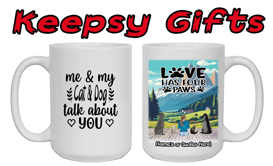 Woman & Up To Four Cats or Dogs 15oz Personalised Mugs - Left-Side Quote