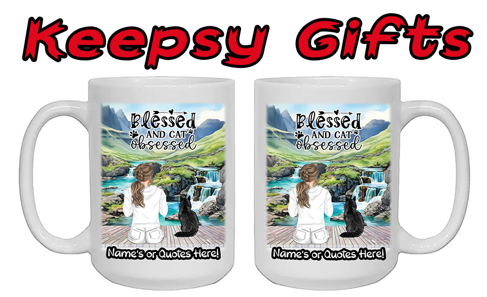 Woman & Up To Four Cats 15oz Personalised Mugs