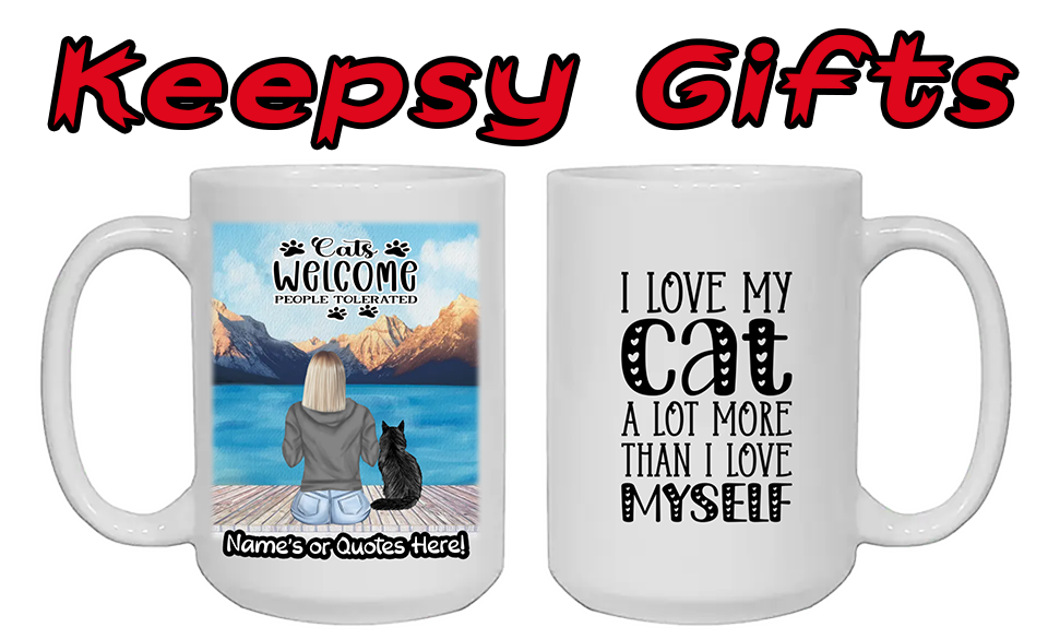 Woman & Up To Four Cats 15oz Personalised Mugs - Right-Side Quote