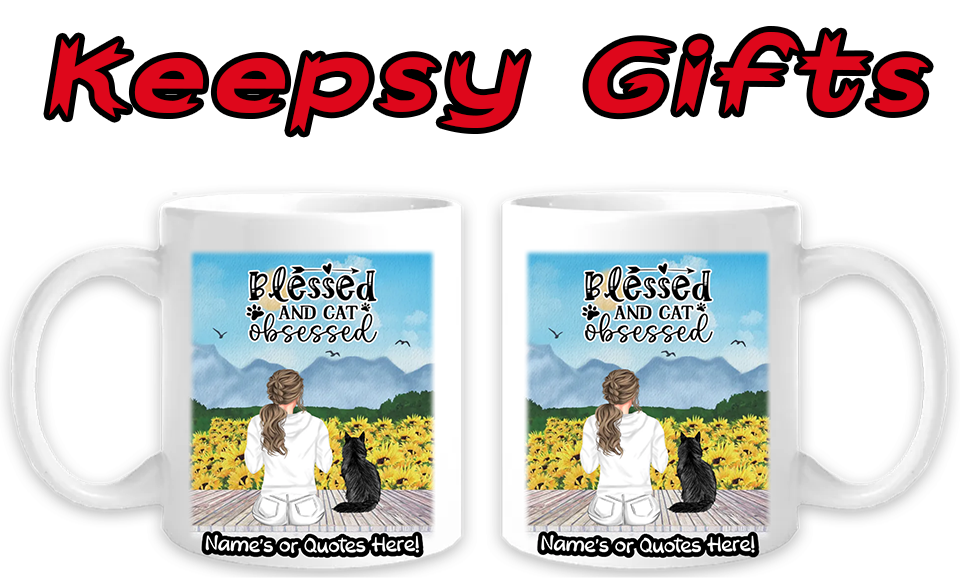 Woman & Up To Four Cats 11oz Personalised Mugs
