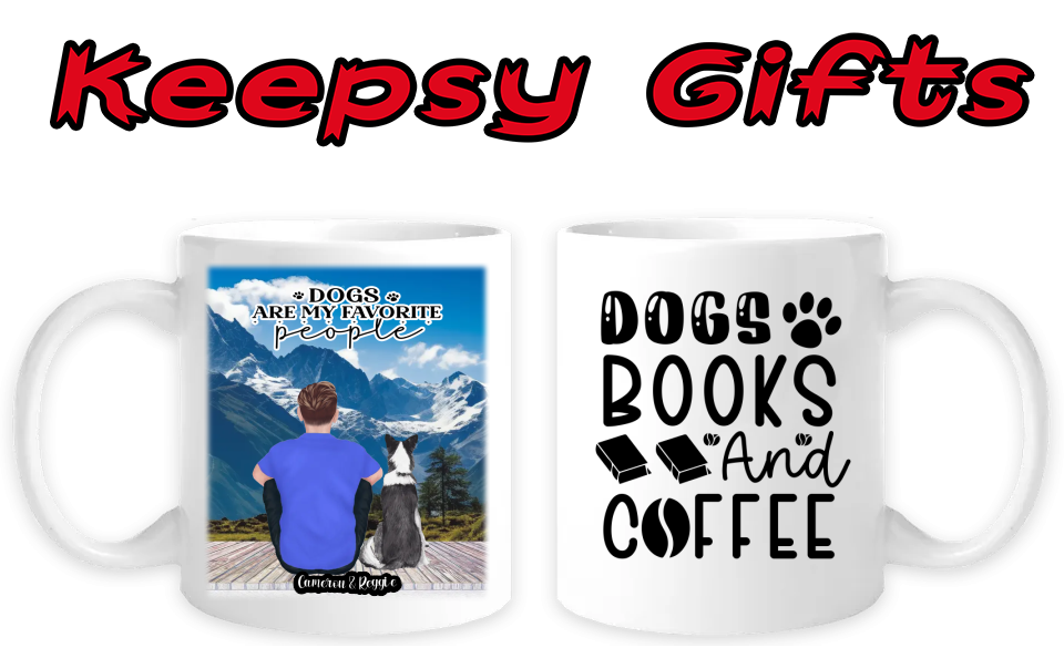 Man & One Dog 11oz Personalised Mugs (Move man closer to dog) Right-Side Quote