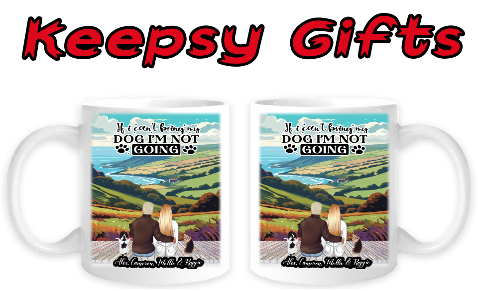 Couple & Two Dogs 11oz Personalised Mugs