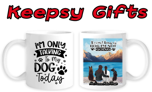 Couple & Two Dogs 11oz Personalised Mugs Left-Side Quote