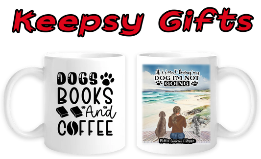 Woman & Two Dogs 11oz Personalised Mugs - Left-Side Quote