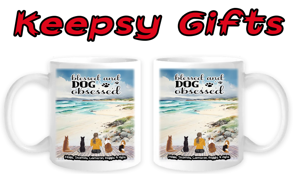 Woman & Four Dogs 11oz Personalised Mugs