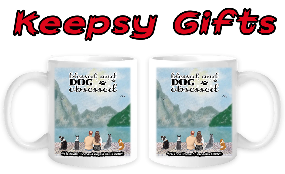 Couple & Four Dogs 11oz Personalised Mugs