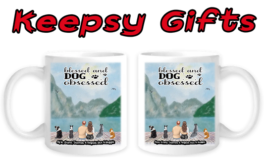 Couple & Four Dogs 11oz Personalised Mugs