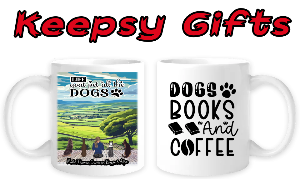 Woman & Four Dogs 11oz Personalised Mugs - Right-Side Quote
