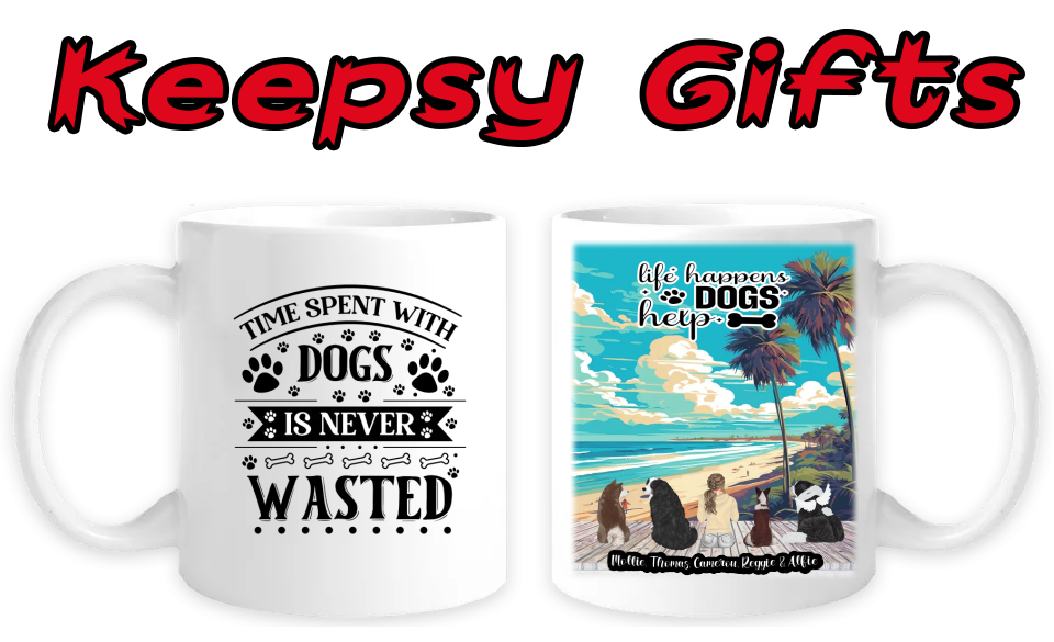 Woman & Four Dogs 11oz Personalised Mugs - Left-Side Quote