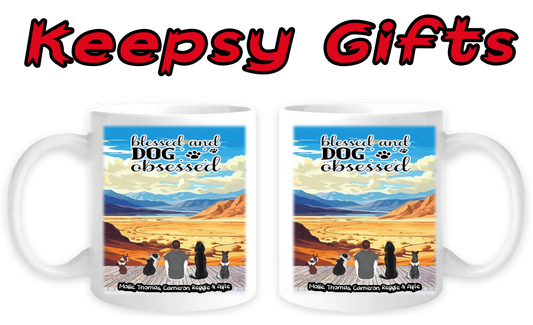 Man & Four Dogs 11oz Personalised Mugs