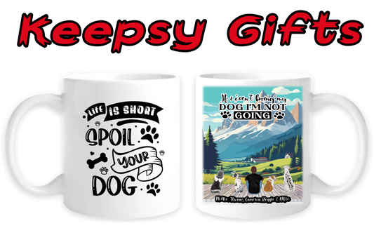 Man & Four Dogs 11oz Personalised Mugs - Left-Side Quote