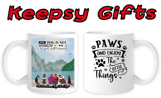Couple & Four Dogs 11oz Personalised Mugs - Right-Side Quote