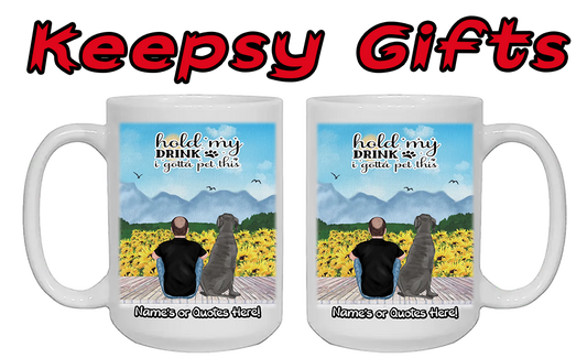 Man & Up To Four Dogs 15oz Personalised Mugs