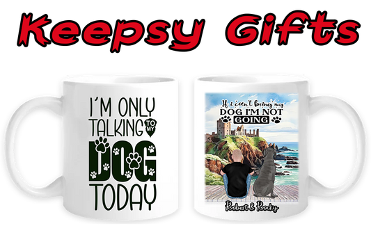 Man & Up To Four Dogs 11oz Personalised Mugs - Left-Side Quote