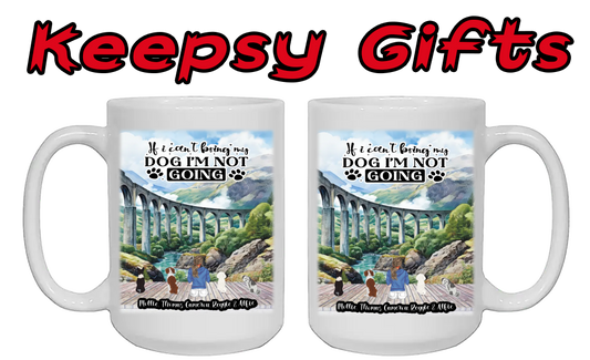 Woman & Up To Four Dogs 15oz Personalised Mugs