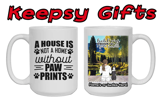 Woman & Up To Four Dogs 15oz Personalised Mugs - Left-Side Quote